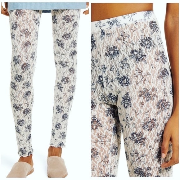 Free People Pants - 𝅺nwt Free People Layered in lace legging ivory combo size medium